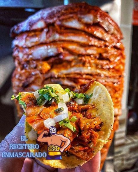 ¡TACOS AL PASTOR! 🍍 🐷... - El Recetero Enmascarado Tacos Al Pastor Aesthetic, Tacos Pastor, Taco Al Pastor, Healthy Winter Meals, Simple Family Meals, Taco Time, Mexican Snacks, Tacos Al Pastor, Budget Family Meals