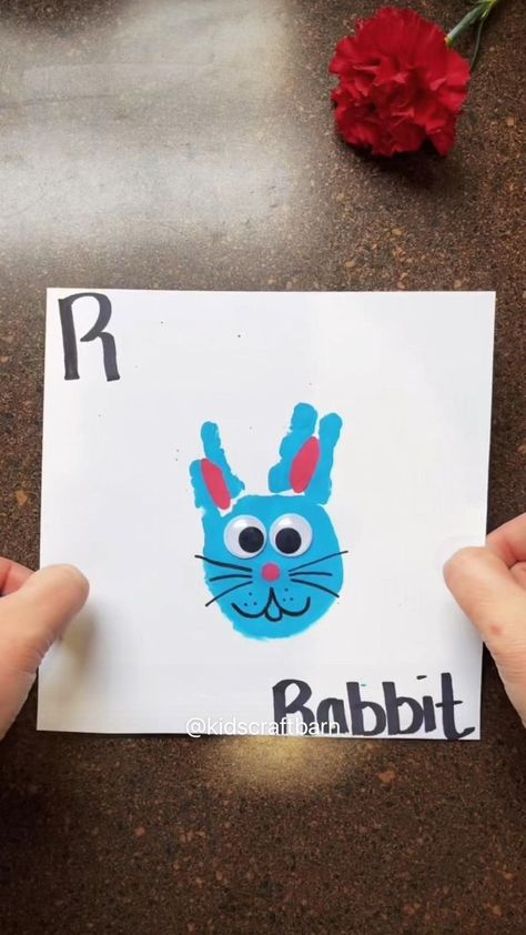 R is for rabbit - hand print book - letter R! in 2022 | Preschool crafts, Toddler crafts, Preschool art activities R Is For Rabbit, Abc Crafts, Baby Art Projects, Toddler Arts And Crafts, Baby Learning Activities, Preschool Arts And Crafts, Alphabet Crafts, Preschool Art Activities, Animal Crafts For Kids