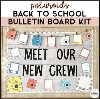 This Back to School Polaroid bulletin Board Kit will be the perfect way to welcome back your students this year!What's included:- Ready to print PDF including:"MEET OUR NEW CREW" letters A-Z letters to change message/languagePolaroids in various colors with "HELLO! MY NAME IS ____", and blankCameras in various colors and two sizes - Editable PowerPoint to add own text to polaroids*Please note - you must have PowerPoint to be able to edit the document.   Clipart is not editable.Let's Connect!Inst Back To School Night Door Decorations, Get To Know Your Teachers Bulletin Board, Get To Know You Bulletin Board, Meet The Class Bulletin Board, Message Board Preschool, Im So Glad Youre Here Classroom, Meet Our Teachers Bulletin Board, Have You Filled A Bucket Bulletin Board, Student Names On Door