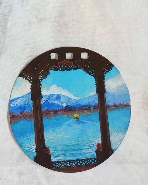 Shades of Dal lake. . . . . . . . Dal lake Srinagar Kashmir watercolor gouache landscape kashmiri mini painting Gouache Landscape, Srinagar Kashmir, Dal Lake, Watercolor Gouache, Scenery Paintings, Lake Landscape, Srinagar, Mini Paintings, Painting Crafts