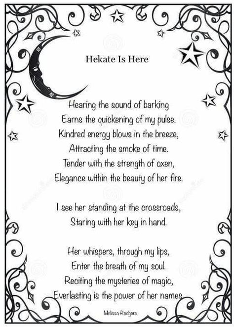 Hecate Poem Hecate Tattoo Symbols, Lady Hekate, Night Poem, Goddess Hekate, Goddess Magick, Goddess Hecate, Hecate Goddess, Dark Goddess, Wiccan Magic