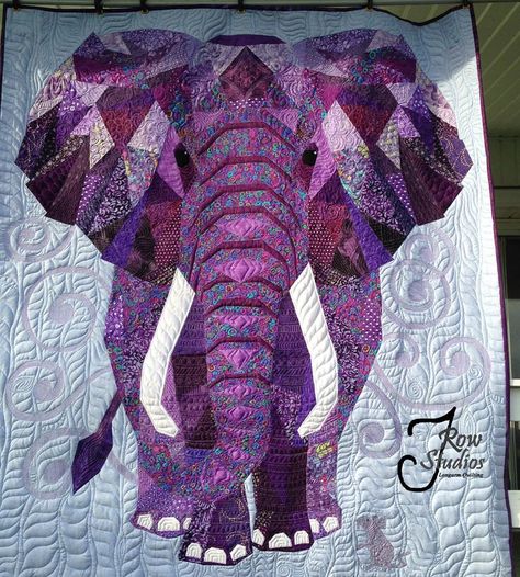 Craft Elephant, Elephant Quilts Pattern, Violet Craft, Baseball Quilt, Elephant Quilt, African Quilts, Purple Quilts, Landscape Quilts, Animal Quilts