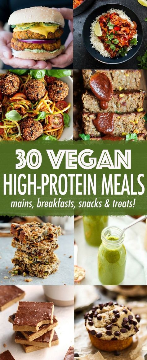 30 High-protein Vegan Meals #Vegan #PlantBased #Protein Pescetarian Protein, Vegan High Protein Meals, Vegan Wings, Vegan High Protein, Meals Vegan, Protein Vegetarian, High Protein Meals, Vegan Protein Recipes, High Protein Vegan Recipes