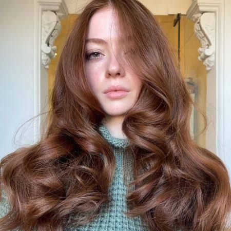 Reddish Brown Hair Pale Skin, Light Brown Hair Colour Shades, Emma Stone Auburn Hair, Auburn Hair Neutral Skin, Chestnut Hair Blue Eyes, Soft Chestnut Brown Hair, Muted Auburn Hair, Copper Light Brown Hair, Natural Red Brown Hair