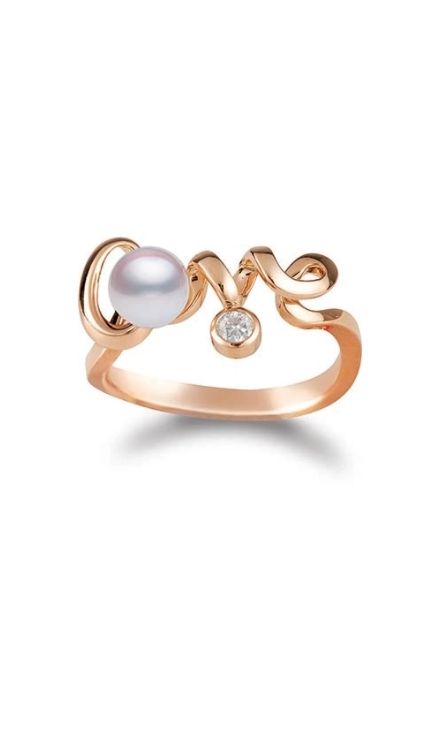 Diamond Ring in 18K Pink Gold Timeless Engagement Ring, Pearl And Diamond Ring, Handcrafted Rings, Stylish Fashion, Perfect Ring, Cultured Pearls, Pink Gold, Handcrafted Jewelry, Ring Sets