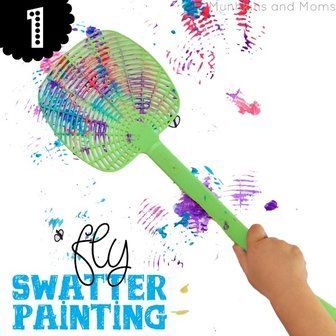 Team Building Preschool Activities, Fly Swatter Painting, Preschool Butterfly, Preschool Bugs, Prek Homeschool, Bug Snacks, Birds Theme, Fly Swatters, Bug Activities