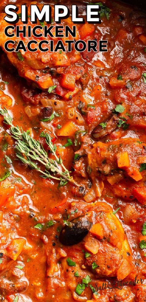 Chicken Cacciatore Easy, Easy Chicken Cacciatore, Cacciatore Recipes, Chicken Cacciatore Recipe, Old Fat, Food Combinations, Stew Chicken Recipe, Chicken Cacciatore, Oven Chicken