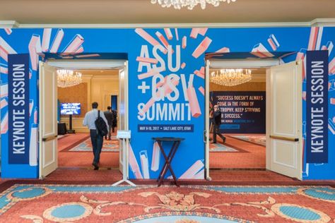 Asu Gsv2017Tues089 Conference Signage, Pavilion Ideas, Conference Branding, Entrance Signage, Standee Design, Event Entrance, Corporate Event Design, New Branding, Entry Design