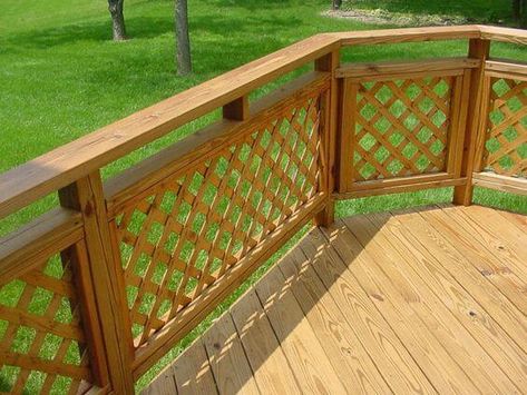 30 Cheap and Simple DIY Porch Railing Ideas & Designs For 2021 Lattice Deck Railing Ideas, Lattice Porch Ideas, Lattice Porch Railing, Lattice Deck Railing, Lattice Railing, Deck Lattice Ideas, Porch Railing Ideas Diy Cheap, Deck With Lattice, Lattice Porch