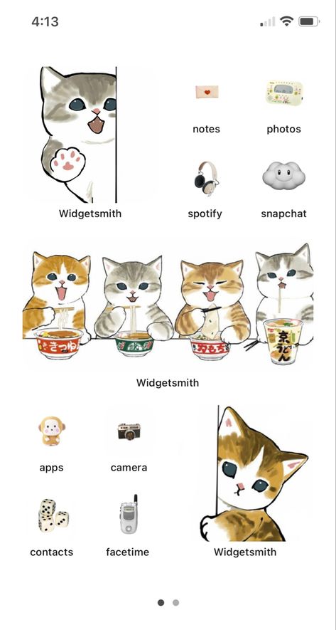 Cat Widget Icon, Cat Homescreen Wallpaper, Cat Widget, Ios 16 Cat Wallpaper, Cat Homescreen Layout, Cat Phone Theme, Cat Phone Layout, Cat Theme Homescreen, Mofusand Wallpaper Ipad