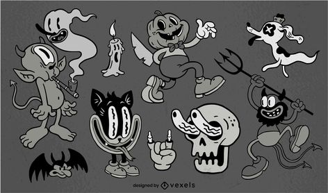 60s Cartoons, 1930s Cartoons, Old Cartoon Characters, Logos Retro, Halloween Character, Cartoon Halloween, Old School Cartoons, Cartoon Style Drawing, Wallpaper Retro