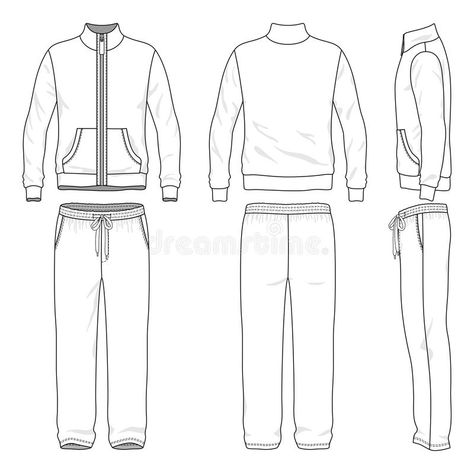 Gym suit. Blank men's track suit in front, back and side views. Vector illustrat , #Sponsored, #men, #track, #Blank, #Gym, #suit #ad Sports Wear Fashion Illustration, Girls Western Dresses, Mens Sweat Suits, Fashion Sketches Men, Suit Drawing, Clothing Templates, Blank Templates, Fashion Design Template, Fashion Reference