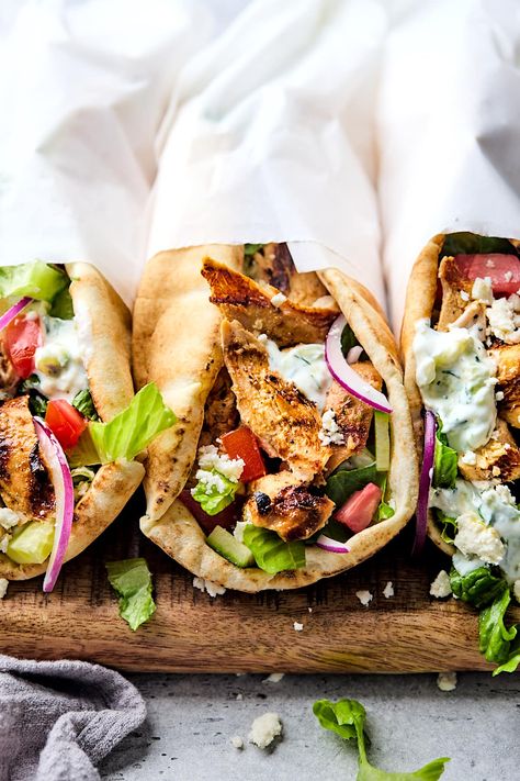 Chicken Gyros Two Peas And Their Pod, Gyro Pita, Gyros Recipe, Greek Chicken Kabobs, Chicken Gyro Recipe, Chicken Gyro, Gyro Recipe, Homemade Tzatziki Sauce, Classic Meatloaf