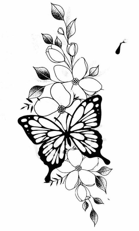 Flower Tattoo Stencil, Business Tattoo, Flowers Tattoo Design, Butterfly With Flowers, Flower Tattoo Stencils, Butterfly With Flowers Tattoo, Butterfly Tattoo Stencil, Hand Tattoos For Girls, Hand And Finger Tattoos