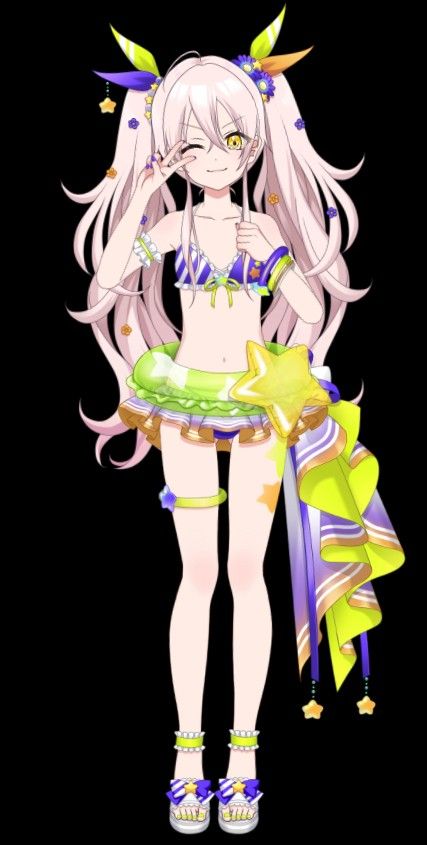 Anime Bathing Suit Design, Anime Swimsuits Outfit Art, Anime Swimsuits Outfit, Anime Beach Outfit, D4dj Outfits, Anime Swimming Suit, Swimsuit Art, Live2d Model, Full Body Swimsuit