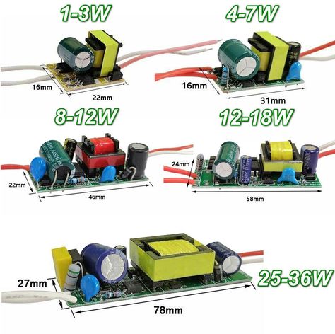 Led driver adapter power supply IC transformer 1-36W DC12V 1-3W 10W 30W 50W DIY | eBay Tesla Generator, Led Light Diodes, Diode Electronics, Power Supply Circuit Diagram, Variable Power Supply Circuit, Electronics Projects For Beginners, Basic Electronic Circuits, Solar Power Inverter, Dc To Ac Power Inverter