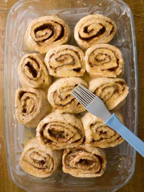 GF Sourdough Cinnamon Rolls Gf Sourdough Cinnamon Rolls, Gluten Free Sourdough Discard Cinnamon Rolls, Gf Sourdough Recipes, Gf Cinnamon Rolls, Rice Flour Recipes, Vegan Condensed Milk, Gf Treats, Peanut Butter Icing, Sourdough Pizza Crust