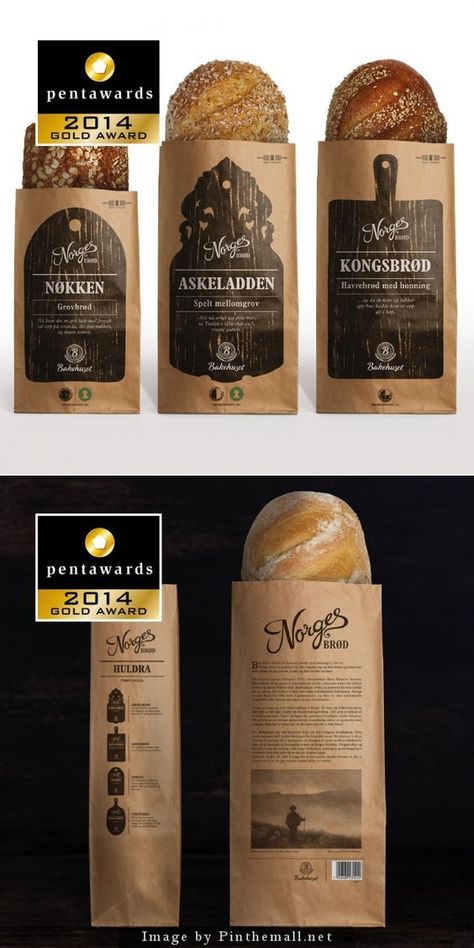 Norwegian Bread, Sandwich Packaging, Bread Packaging, Bread Shop, Packaging Design Trends, Bakery Branding, Bakery Packaging, Cool Packaging, Bakery Design