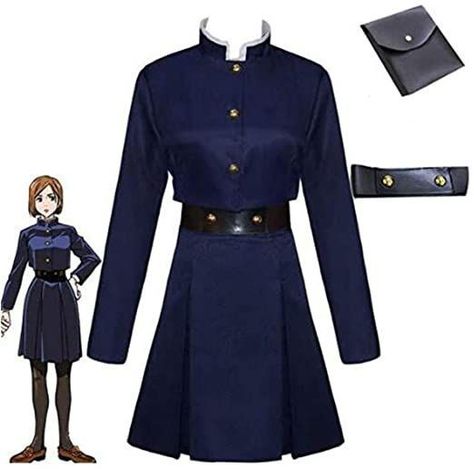 Jujutsu Kaisen Costume, Nobara Cosplay, Outfit With Belt, Jujutsu Kaisen Kugisaki Nobara, Jujutsu Kaisen Kugisaki, Anime School Uniform, Theme Costumes, Twin Costumes, Aesthetic Game