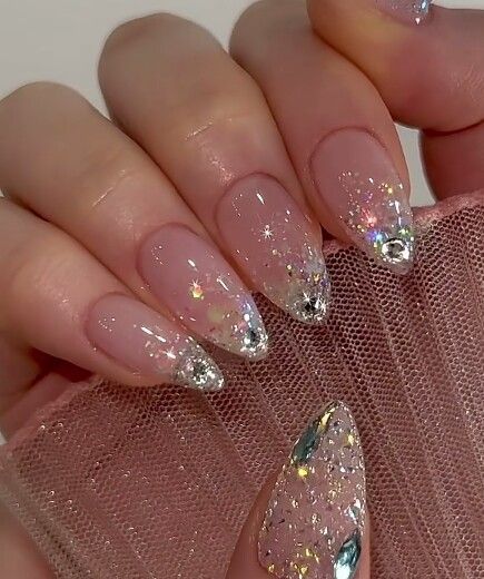 French Manicures, Hello Nails, Nail Trend, Gem Nails, Sparkly Nails, Crystal Nails, Bridal Nails, Prom Nails, Funky Nails