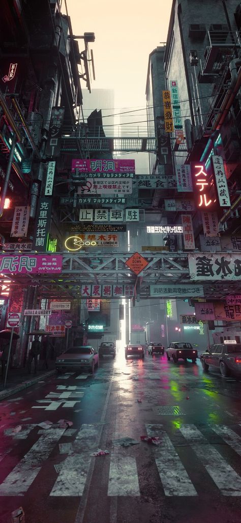 Asian City, Cityscape Wallpaper, Cyberpunk Aesthetic, Cyberpunk City, Futuristic City, Cool Wallpapers Art, City Wallpaper, Fantasy Art Landscapes, Cyberpunk Art