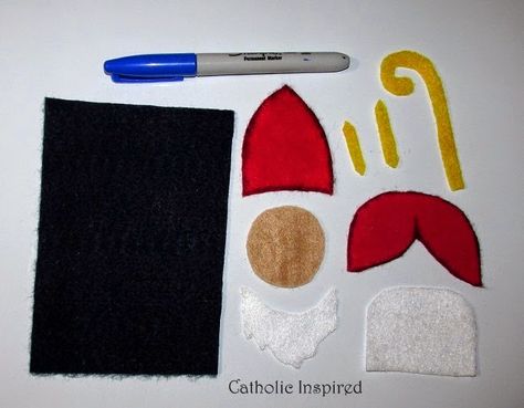 St. Nicholas Craft [Liturgical Ornament} ~ Catholic Inspired Felt Glue, St Nicholas Day, Catholic Education, Catholic Crafts, Saint Nicolas, Sharpie Marker, St Nicolas, St Nick, Saint Nicholas