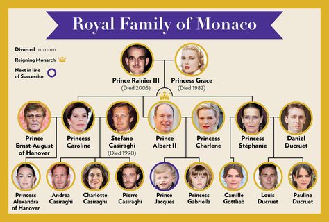 Royal Family Monaco, Prince Rainier Of Monaco, Savannah Philips, Monaco House, European Royal Family Tree, Royal Family Tree, Royal Family History, House Of Stuart, Royalty Family