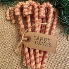 You Will Receive 12 Handmade Candy Canes And A Hand Stamped Coffee Stained Hang Tag. Each Candy Cane Measures Approx 6". Non Smoking, Pet Free Home. Fabric Candy Canes, Primitive Christmas Ornaments, Fabric Candy, Primitive Christmas Decorating, Handmade Candy, Candy Cane Ornament, Fabric Christmas Trees, Christmas Tree Star, Prim Christmas