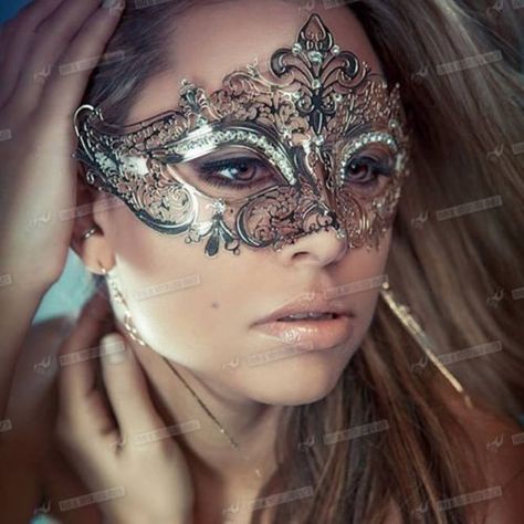 Luxury Mask, Masquerade Ball Mask, Masquerade Wedding, Venice Mask, Silver Mask, Halloween Ball, Metal Mask, Ball Mask, Venetian Masquerade