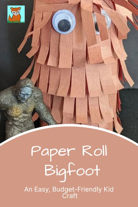 Welcome to an imaginative world of crafts! Learn how to conjure up your own Bigfoot using upcycled paper roll - a perfect, easy and budget-friendly activity for your little ones. Follow our step-by-step guide! Let creativity bloom and keep your kids engaged in making this fun DIY project. Don't miss out, click here! Welcome To Summer Camp Activities, Mountain Crafts For Kids, Bigfoot Crafts, Cryptid Club, Monsters Mythology, Elementary School Craft, Bigfoot Party, Age Appropriate Chores For Kids, Summer Camp Themes