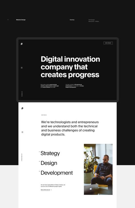 Bornfight — Digital Innovation Company on Behance Bold Website Design Inspiration, Innovation Website, Bold Web Design, Typography Web Design, Bold Website, Digital Marketing Website Design, Black Website, 블로그 디자인, Minimalist Web Design