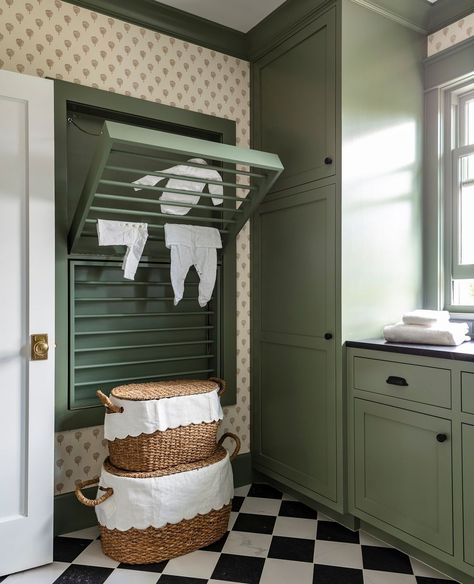 Dream Utility Room, Hanging Space In Laundry Room, Clothes Line Laundry Room, Stacking Laundry Room Ideas, Laundry Room Ironing Board Ideas, Mudroom Laundry Room Combo, English Cottage Laundry Room, Top Loading Laundry Room Ideas, Mudroom Laundry