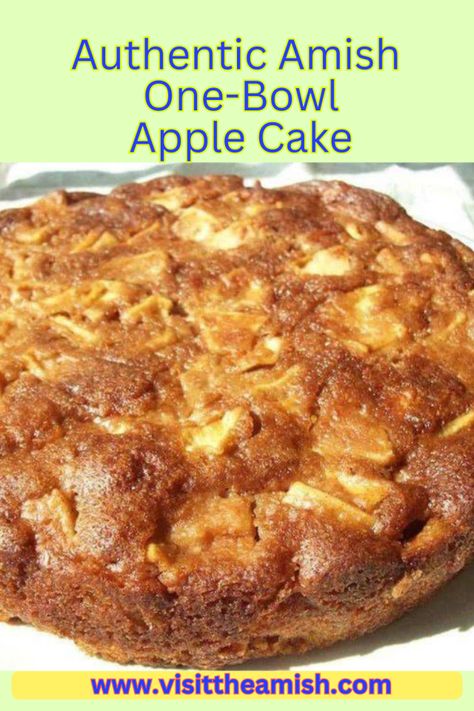 Apple Cake (Pinterest Pin) Amish Apple Cake, Amish Friendship Cake, One Bowl Apple Cake Recipe, One Bowl Apple Cake, Best Amish Recipes, Apple Cake Recipe Easy, Cake Pinterest, Apple Pie Cake, Rolls Homemade