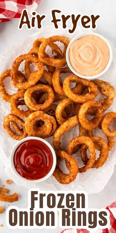 Frozen Food In Air Fryer, Air Fryer Frozen Onion Rings, Food In Air Fryer, Onion Ring Recipes, Onion Rings Air Fryer, Frozen Onion Rings, Air Fryer Onion Rings, Ring Recipes, Air Fryer Ninja