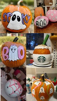 Halloween Pumpkin Painting Ideas, Halloween Pumpkin Painting, Painted Pumpkin Ideas, Traditional Halloween, Pumpkin Painting Ideas, Carving Pumpkins, Painted Pumpkin, Pumpkin Ideas, Pumpkin Painting