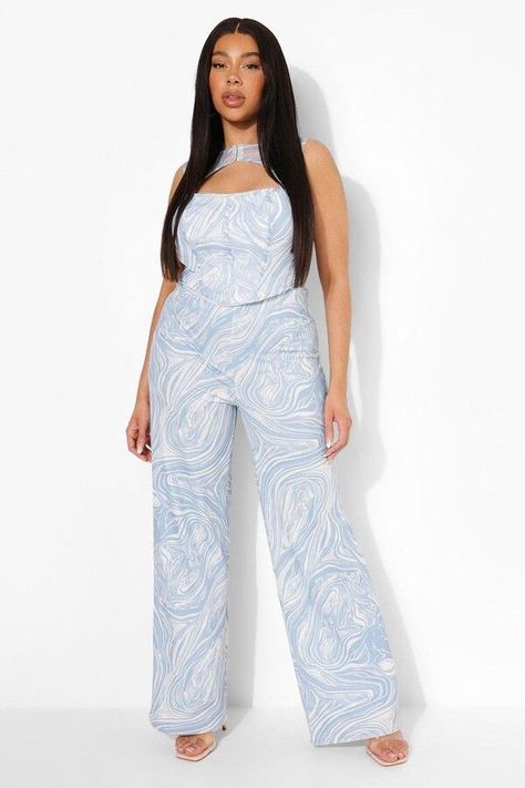 Cheap Plus Size Clothing, Printed Palazzo Pants, Fashion To Figure, Ruched Midi Dress, Marble Print, Corset Top, Wide Leg Trousers, Size Clothing