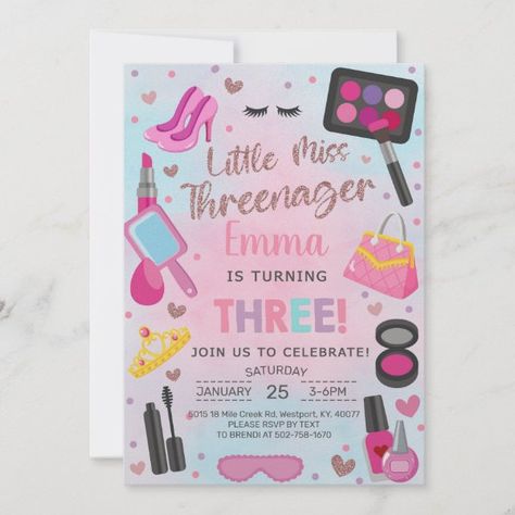 Your Shopping Cart 3nager Birthday Party Ideas, Three Year Old Birthday Ideas, Threenager Birthday Party Invitation, 3nager Birthday Party, 3 Year Girl Birthday Theme, 3year Birthday Party Ideas, Three-nager Birthday Party, 3rd Birthday Ideas For A Girl, 3rd Bday Party Ideas For Girl