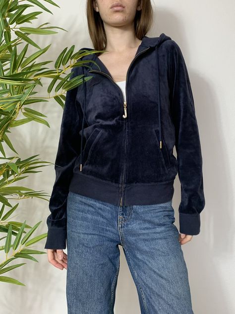 VINTAGE JUICY COUTURE VELOUR BASIC ZIP UP HOODIE 2000s Juicy Couture Tracksuit, Juicy Couture Track Suit Vintage, Old Juicy Couture Tracksuit, Juicy Cotoure Fits, Juicy Couture Zip Up, Other Woman, Luxury Vintage, Juicy Couture, Zip Ups