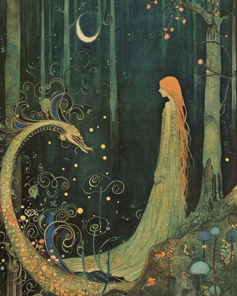 Ed Perkins Art, Fairy Tales Art, Whimsy Aesthetic, Whimsy Garden, Transformation Art, Writing Aesthetic, Type Illustration, Garden Whimsy, Fairytale Illustration