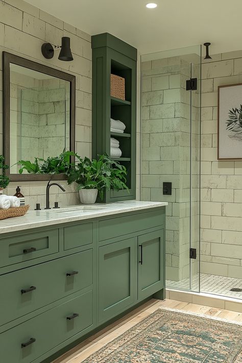 24+ New Olive Green Apartment Looks for 2025 Moss Green Bathroom Ideas, Olive Bathroom Ideas, Olive Green Apartment, Olive Green Bathroom Ideas, Green Apartment Decor, Olive Green Bathroom, Olive Green Decor, Olive Green Bathrooms, Olive Green Paints