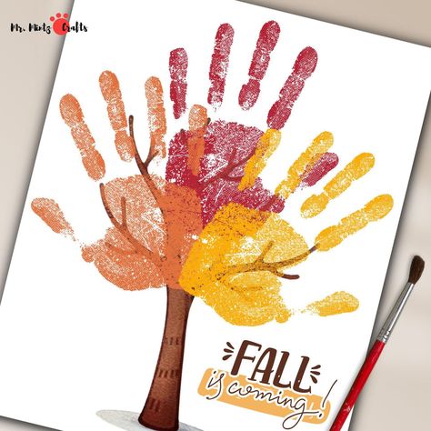 Fall Handprint Tree Craft for Kids | “Fall is Coming!” DIY Autumn Art Project – Mr. Mintz Crafts Handprint Tree Craft, Autumn Art Projects, Handprint Leaves, Handprint Tree, Fall Activity, Fall Arts And Crafts, Fall Art Projects, Messy Art, Thanksgiving Art