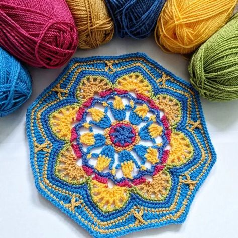 Crafts For Love, Persian Tiles Blanket, Crochet Blanket Vintage, Crochet Blanket Kit, Persian Tiles, Crochet Flower Blanket, Crochet Blanket Pattern, Crochet Granny Square Blanket, Flower Blanket