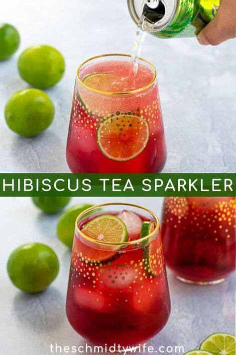 Hibiscus Iced Tea, Fun Summer Drinks, Tea Drink Recipes, Summer Drinks Alcohol, Drink Recipes Nonalcoholic, Iced Tea Recipes, Refreshing Drinks Recipes, Refreshing Summer Drinks, Hibiscus Tea