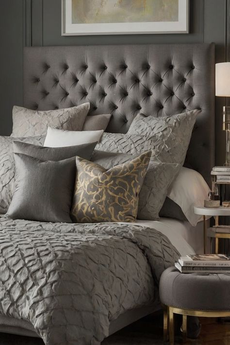 Discover the 9 best color schemes to enhance your gray headboard in this daily interior designer routine. Elevate your bedroom decor with these stylish combinations. #ad   Read MORE ABOUT 9 Best Color Schemes to Complement Your Gray Headboard   Gray upholstered headboard,   Gray bedroom decor,   Gray headboard ideas,   Gray headboard color schemes,   Gray headboard design. Grey Headboard Wall Color, Charcoal Headboard Bedroom Ideas, Gray Headboard Bedroom Color Schemes, Gray Upholstered Bed Decor Ideas, Grey Headboard Bedroom Color Schemes, Bedroom With Grey Headboard, Gray Headboard Bedroom Decor, Color Schemes Gray, Upholstered Bed Decor