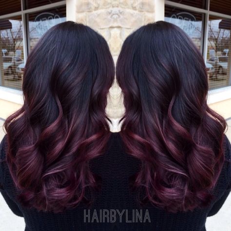 Burgundy ombre on Instagram @ mirror_mirror_onthewall Attractive Hairstyles, Thanksgiving Hairstyles, Halloween Hairstyles, Hair Color Burgundy, Red Highlights, Girls Halloween, Burgundy Hair, Trendy Hair Color, Hair Color Highlights