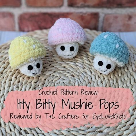 Itty Bitty Mushie Pop - Crochet Pattern Review - EyeLoveKnots Crochet Mushy Pop, Crochet Mushie Pattern Free, Mushy Pop Crochet Pattern Free, Crochet Mini Stuffed Animals Free Pattern, Crochet Pocket Amigurumi Free Pattern, Mushie Pop Crochet Pattern Free, Crochet Pocket Buddies, Free Crochet No Sew Pattern, Pocket Amigurumi Free Patterns