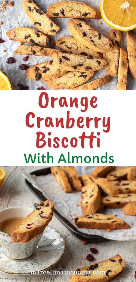 These Orange Cranberry Biscotti are the perfect accompaniment to a cappuccino, espresso or wine. Easy to make by following all of this recipe and all my tips, this cranberry orange biscotti recipe is ideal for gift giving and all festive occasions! #OrangeCranberryBiscotti #OrangeCranberryBiscottiRecipe #BiscottiRecipes Orange Almond Biscotti Recipe, Orange Cranberry Biscotti, Orange Biscotti Recipe, Cranberry Orange Biscotti, Cranberry Biscotti Recipe, Cranberry Almond Biscotti, Orange Biscotti, Cranberry Biscotti, Biscotti Recipes