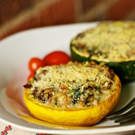 Stuffed Squash (1&8-ball) Ball Squash Recipes, Summer Squash Casserole, Stuffed Squash, Eight Ball, Squash Casserole, Squash Recipes, Summer Squash, 8 Ball, Zucchini Recipes