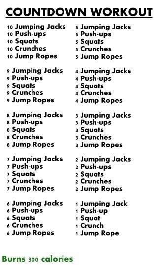 10 9 8 7 6 5 4 3 2 1 workout Countdown Workout, Transformation Du Corps, Workout Morning, 300 Workout, Printable Workout, Workout List, Trening Fitness, 300 Calories, Street Workout