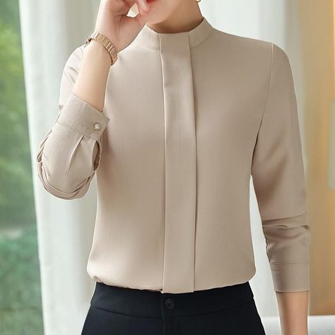 Mode Ab 50, Women Work Blouse, Chiffon Blouses, Sleeveless Coat, Blouses Women, Women Blouses Fashion, Fashion Tops Blouse, Elegante Casual, Professional Fashion